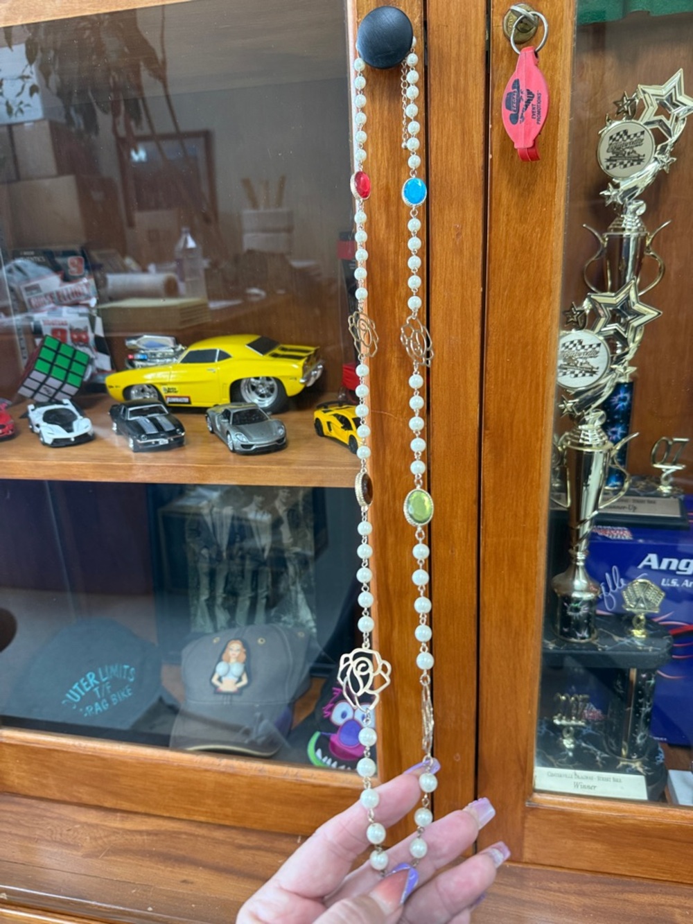 Beaded Multi-Color Pendant Necklace - Unbranded